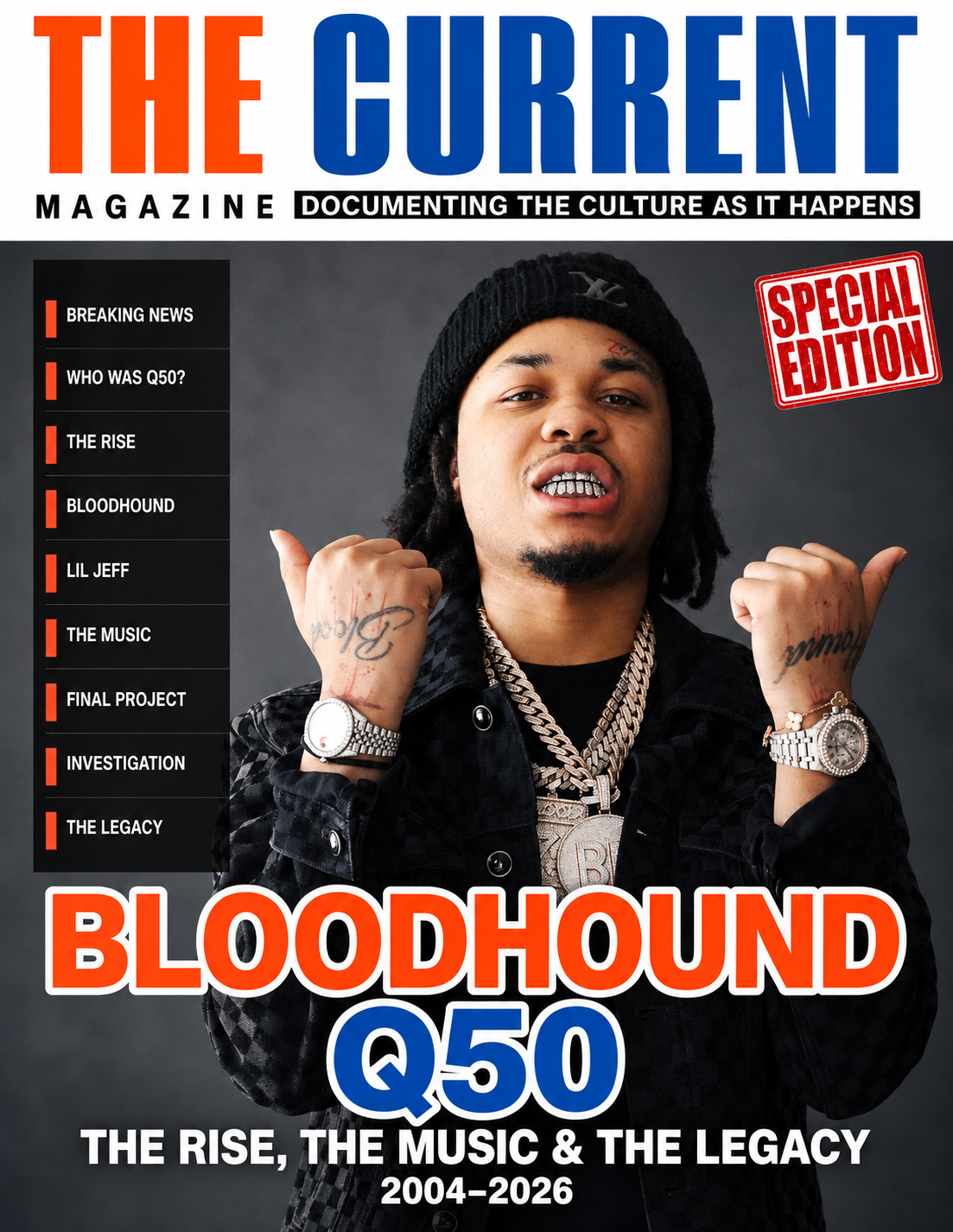 THE CURRENT MAGAZINE BloodHound Q50 Special Edition cover