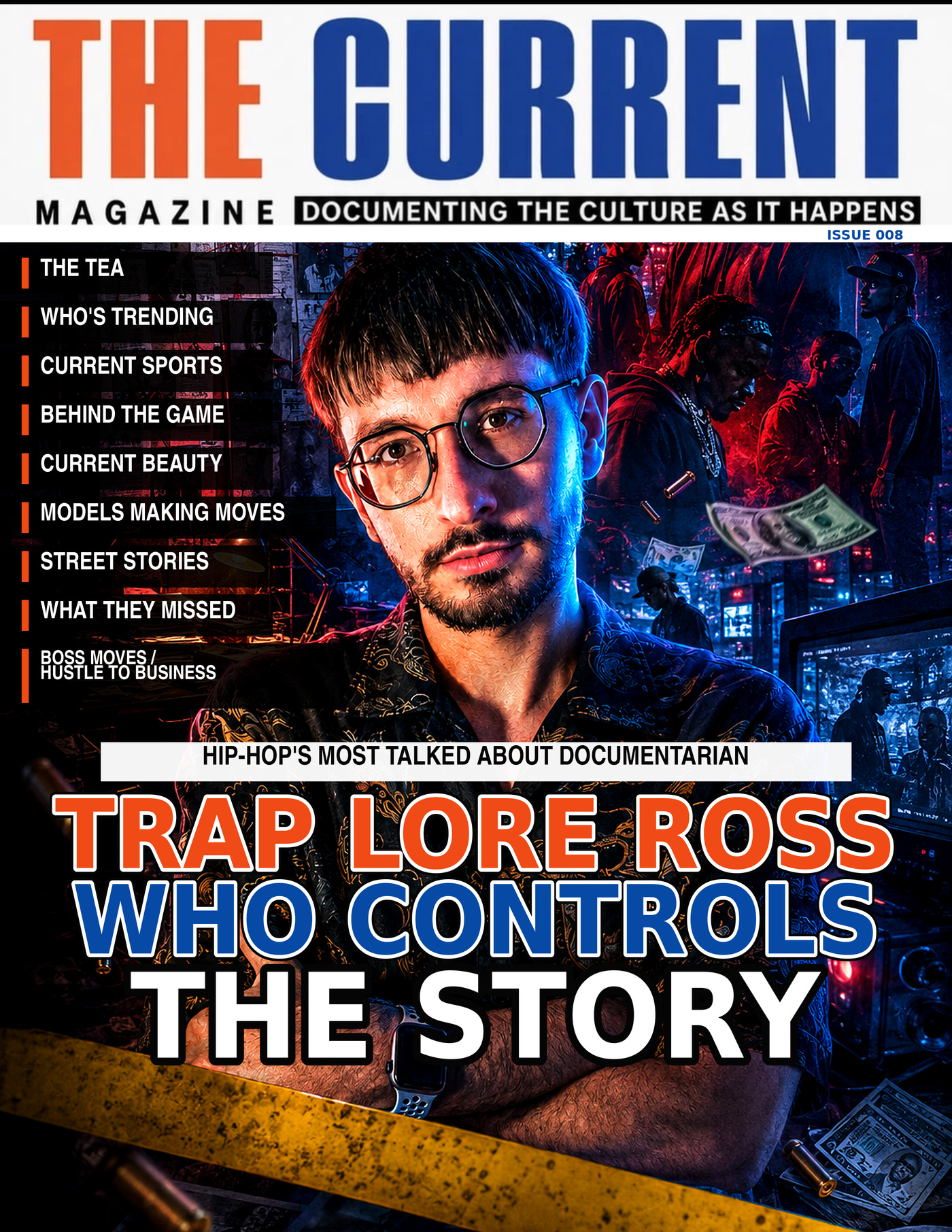 THE CURRENT MAGAZINE Issue 008 cover featuring Trap Lore Ross